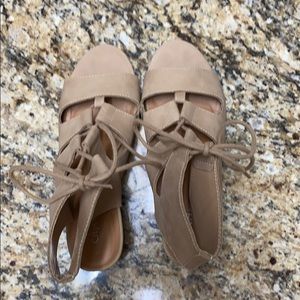 Tan Block High Heels